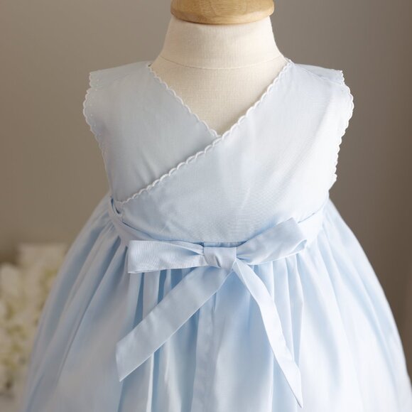 RARE Blue Smocked Sundress Size 6 Months Vintage Feltman Brothers NWOT - Picture 2 of 7